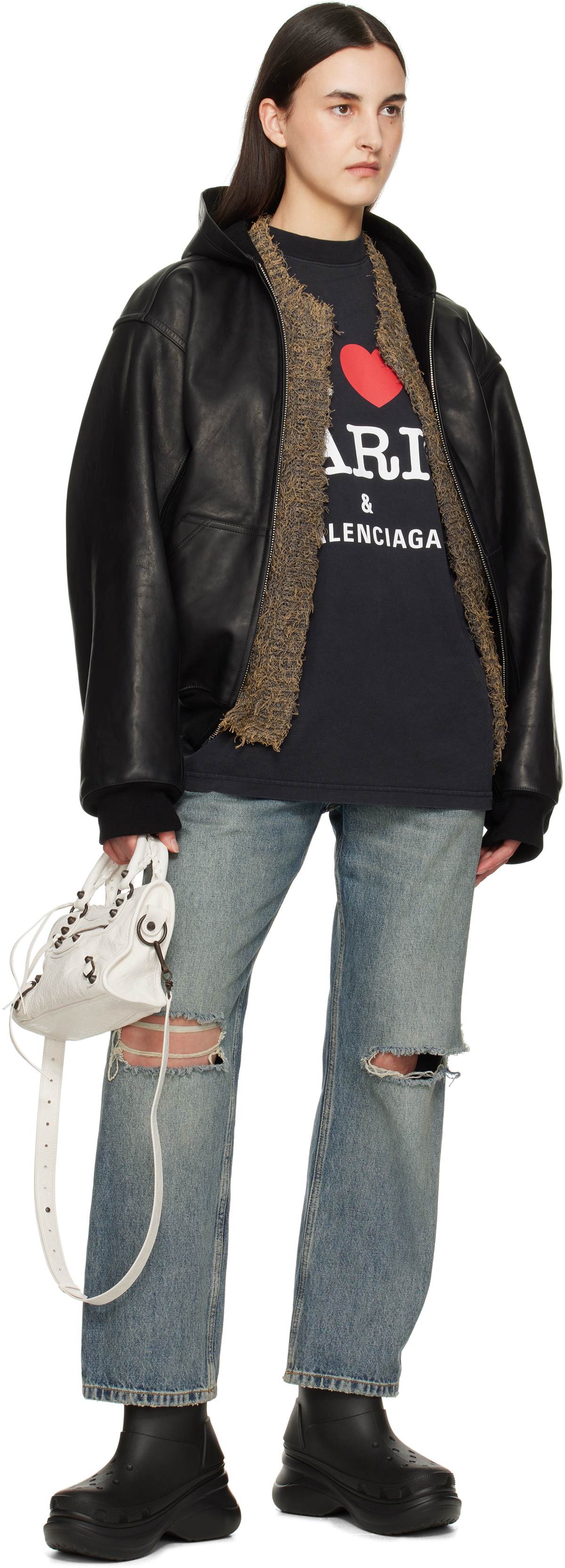 Balenciaga Black Crocs Edition Ankle Boots