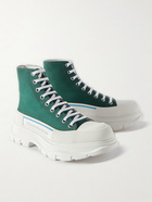 Alexander McQueen - Rubber-Trimmed Canvas High-Top Sneakers - Green