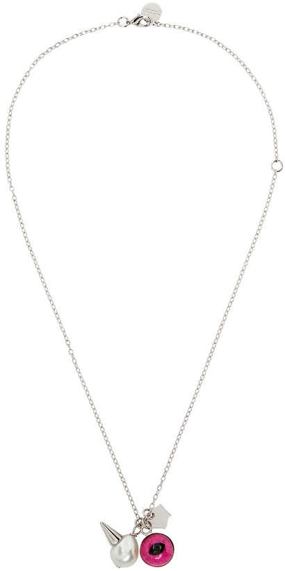 Photo: Marni Silver & Pink Resin Pendant Necklace