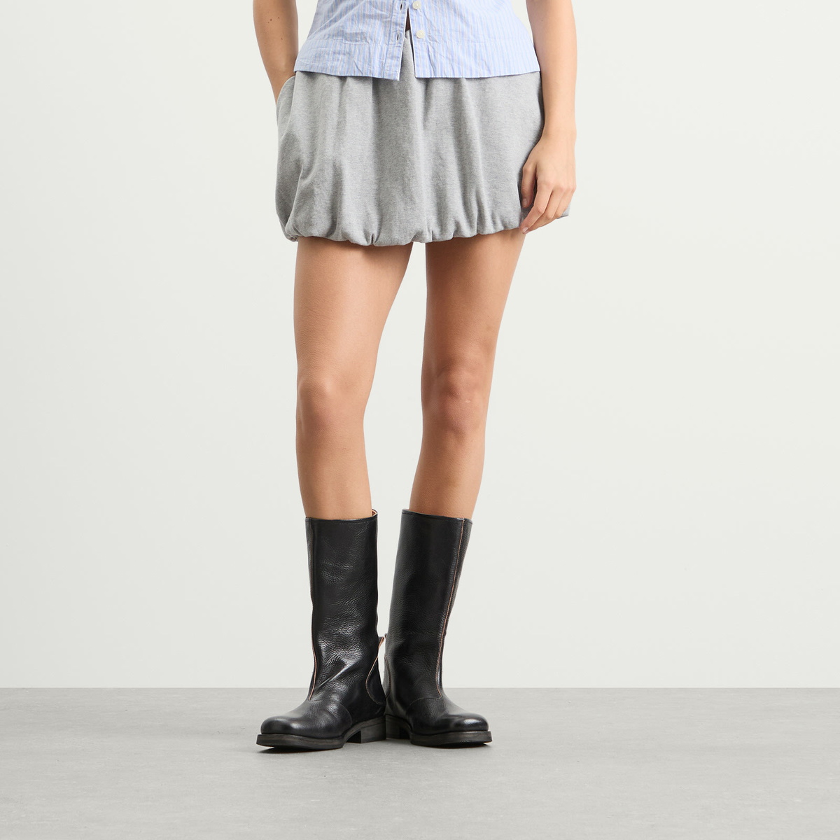 DUNST Women's Mini Skirt in Melange Grey