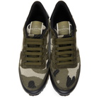 Valentino Green Valentino Garavani Mesh Camouflage Rockrunner Sneakers