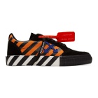 Off-White Black and Orange Low Vulcanized Diag Sneakers