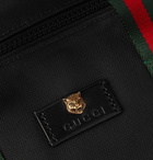 Gucci - Webbing-Trimmed Coated-Canvas Holdall - Men - Black