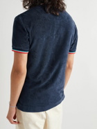 Orlebar Brown - Jarrett Striped Cotton-Terry Polo Shirt - Blue