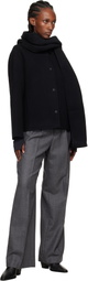 LE17SEPTEMBRE Black Virgin Wool Scarf & Jacket