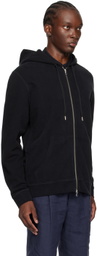 Sunspel Black Loopback Zip Hoodie