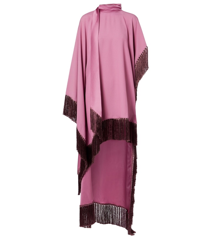 Photo: Taller Marmo Asymmetric fringed satin kaftan