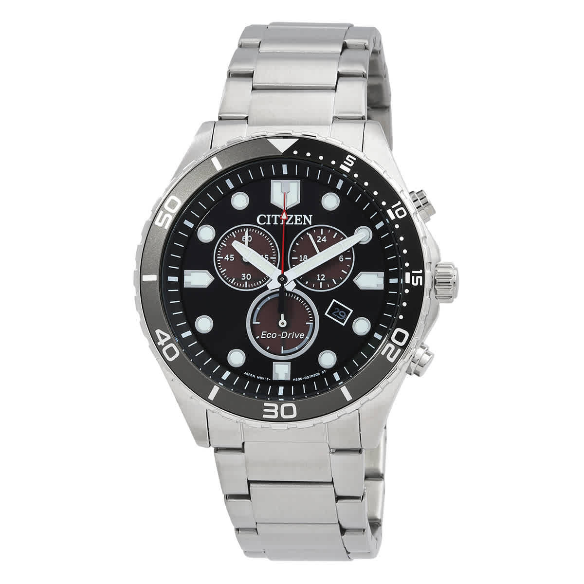 CITIZEN Eco-Drive Cronografo Uomo AT2568-82E - Orologio Al Quarzo Con Cinturino In Acciaio Inox, Quadrante Nero, 43 Mm - 4
