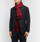 Anderson & Sheppard - Fringed Cashmere Scarf - Red