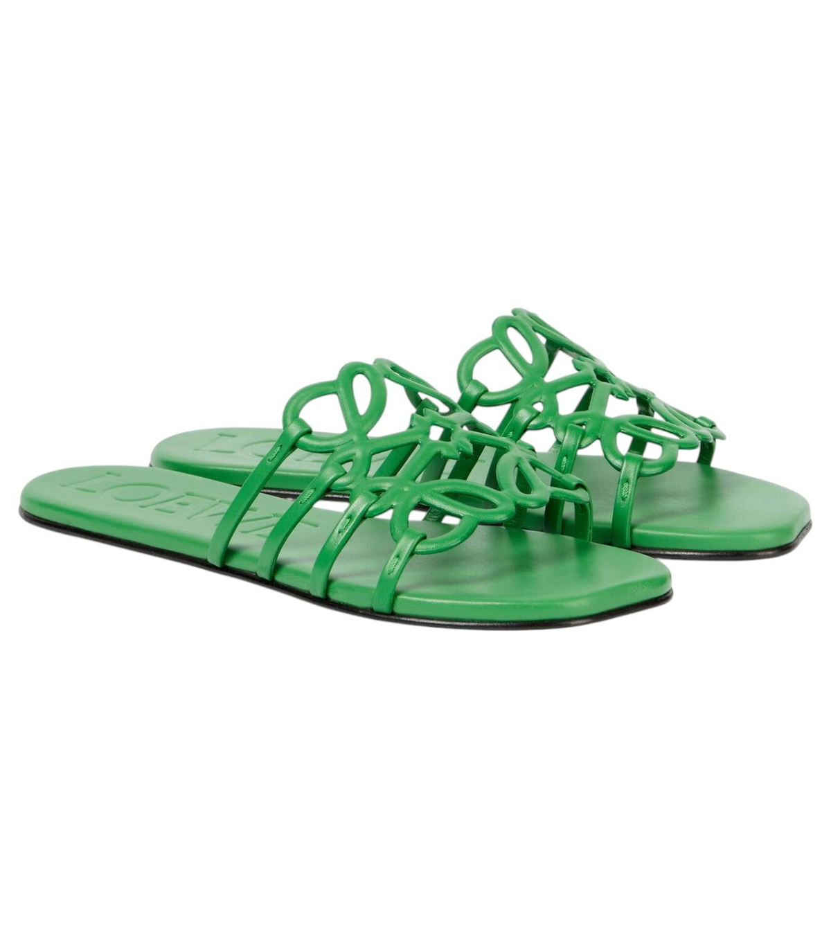 Loewe Chalk Leather Pebble Slippers Loewe
