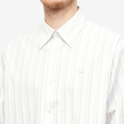 Acne Studios Men's Sarnno Stripe Shirt in White/Brown