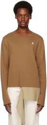 Youths in Balaclava Brown Waist Tie Long Sleeve T-Shirt