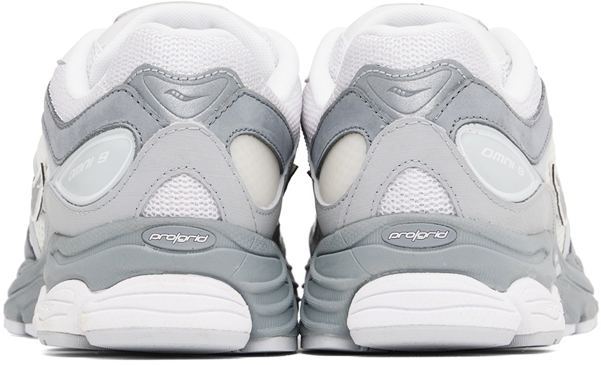 Saucony Gray & White Progrid Omni 9 Sneakers Saucony