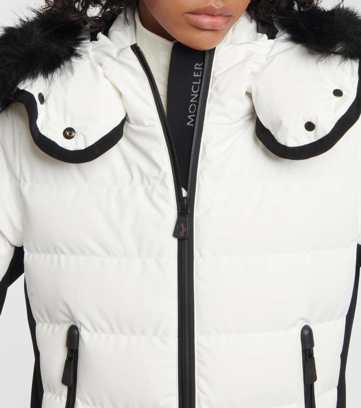 Size 0★アウトレット★秋冬MONCLER GRENOBLE★ファー付LAMOURA MONCLER Grenoble Lamoura Fur Trim Parka Ski Jacket in Pink