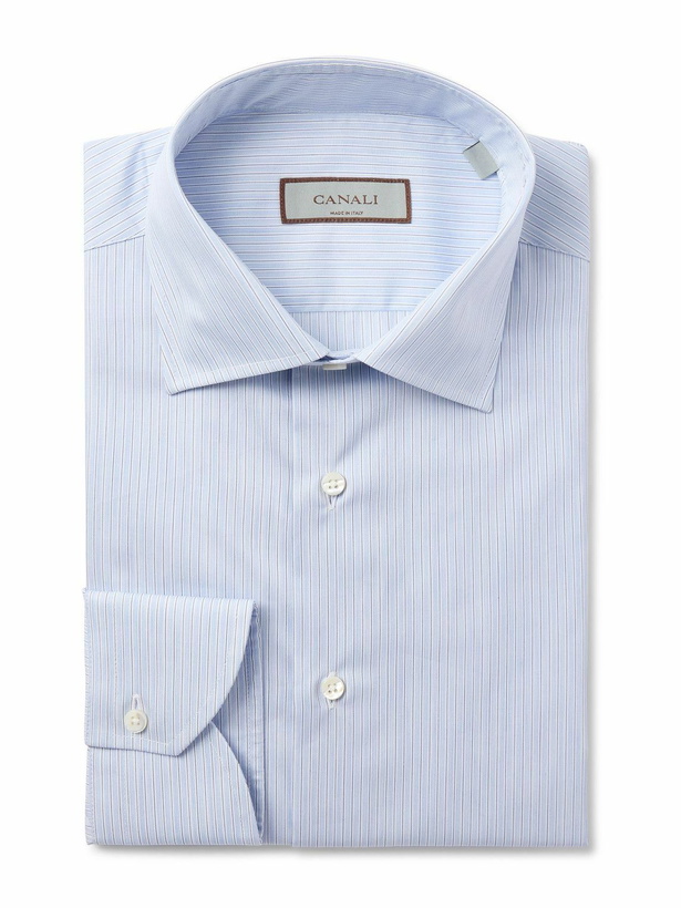 Photo: Canali - Striped Cotton Shirt - Blue