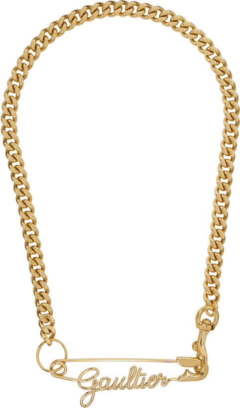 Photo: Jean Paul Gaultier Gold 'The Gaultier Safety Pin' Necklace