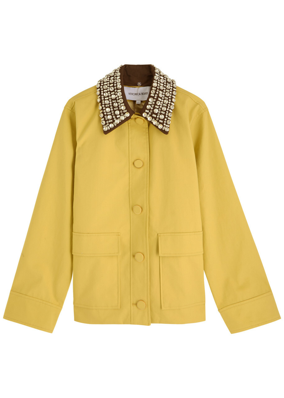 Veronica Beard Arlen Dickey Embellished Cotton-poplin Jacket