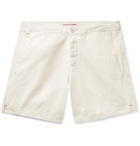 Orlebar Brown - Bulldog Garment-Dyed Slubbed Cotton and Linen-Blend Shorts - White