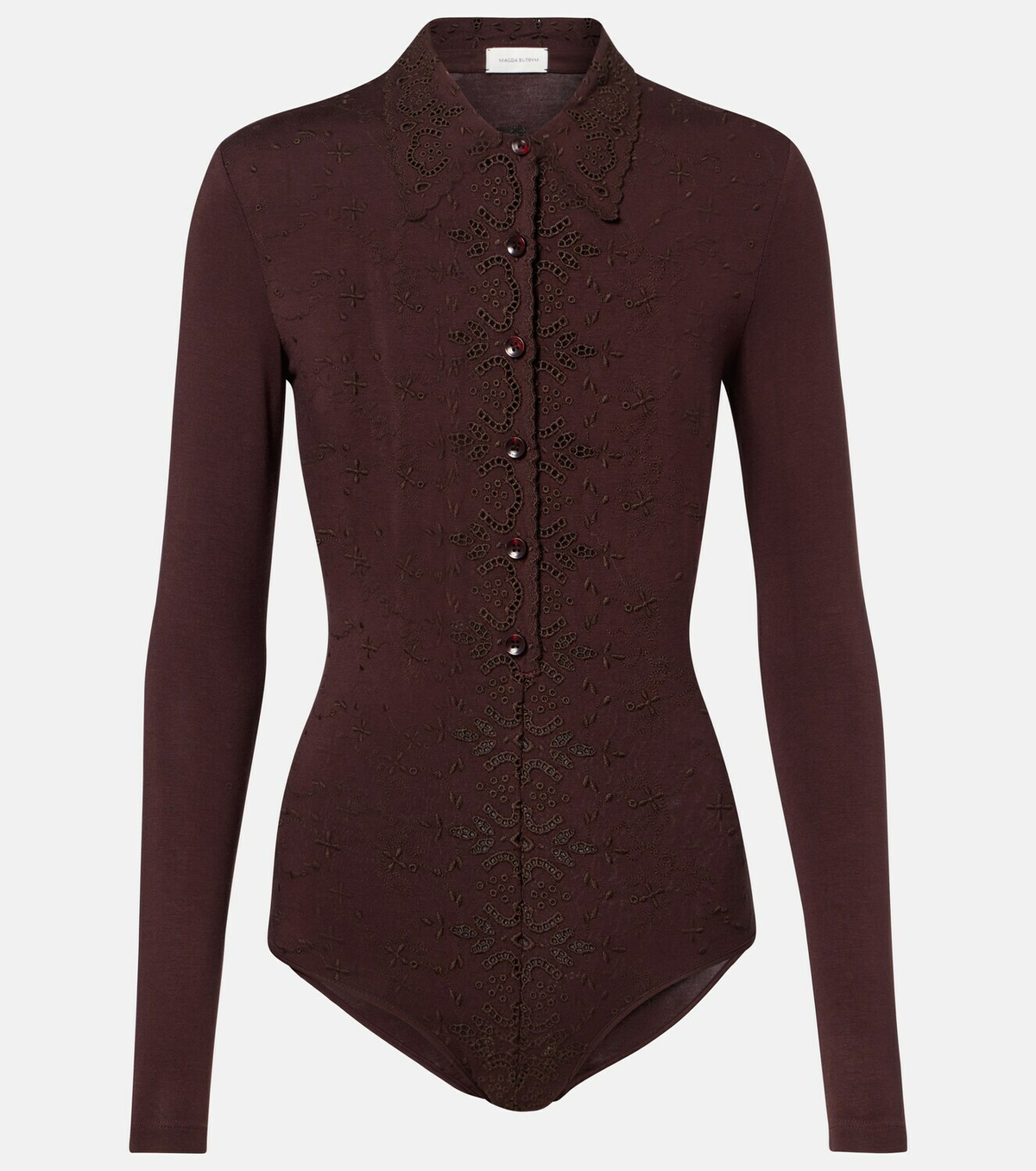 Magda Butrym Embroidered cotton-blend bodysuit