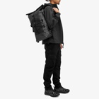 C.P. Company Men's Metropolis Rubber Reps Rolled Backpack in Black 