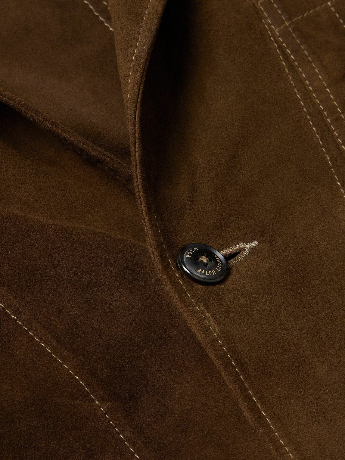 Polo Ralph Lauren - Topstitched Suede Blazer - Brown