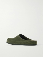 Common Projects - Logo-Debossed Suede Clogs - Green