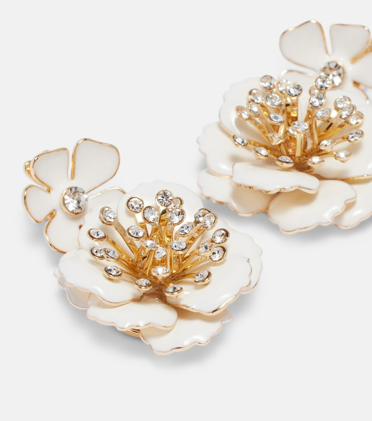 Carolina Herrera Crystal-embellished floral drop earrings