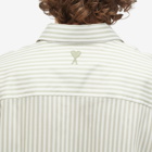 AMI Paris Men's Boxy Short Sleeve Stripe Shirt in Chalk/Sage