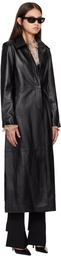 Nour Hammour Black Gotham Leather Coat