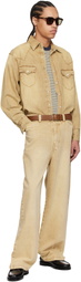 Carter Young Beige Western Denim Shirt