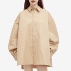 Wardrobe.nyc Men's Drill Shirt Dress Mini in Khaki