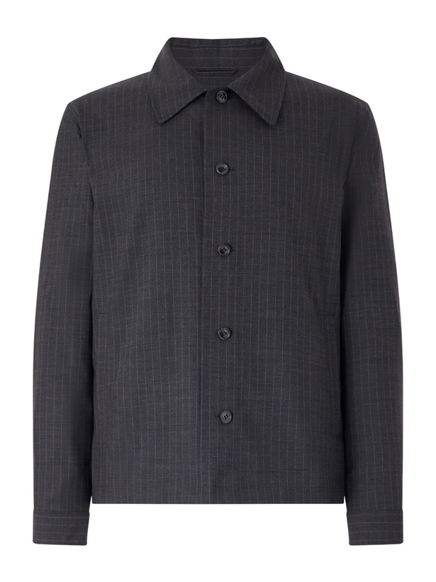 Photo: NN07 - Zander 10037 Pinstriped Recycled-Woven Jacket - Blue