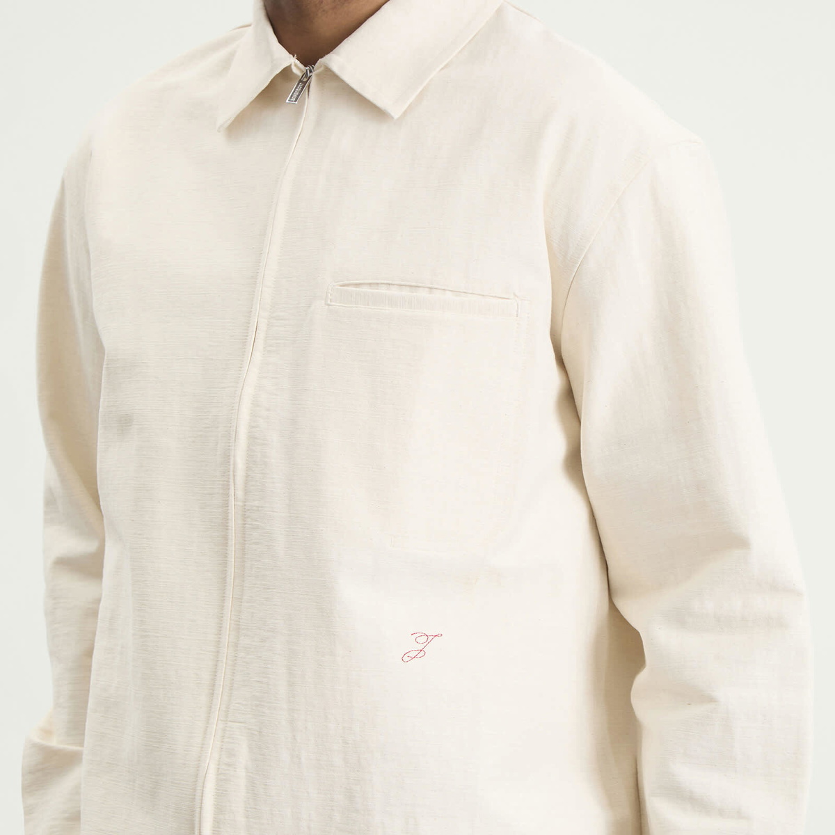 Jacquemus Men's Mecano Cotton Shirt in Off-White