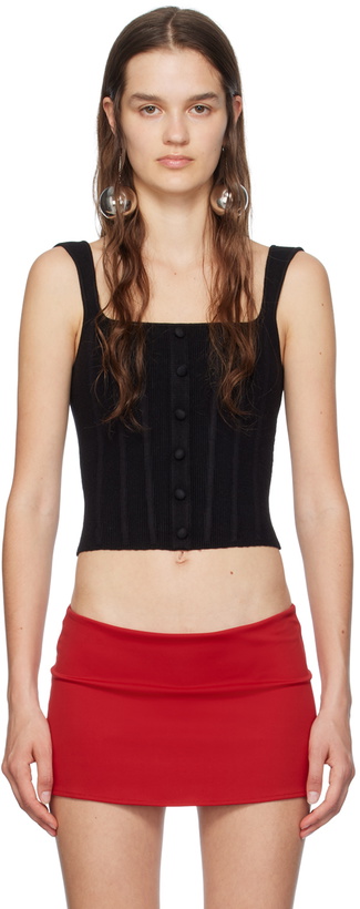 Photo: GUIZIO Black Straight Neck Tank Top