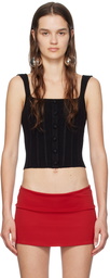 GUIZIO Black Straight Neck Tank Top