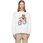 Polo Ralph Lauren White Polo Bear Bike Sweater