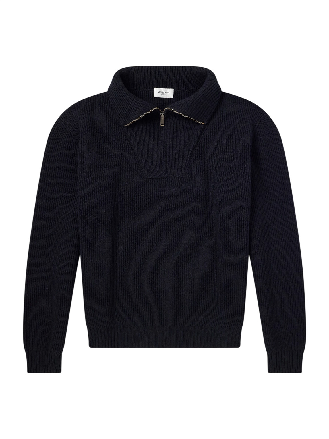 SAINT LAURENT - Logo-Intarsia Mohair-Blend Sweater - Black Saint