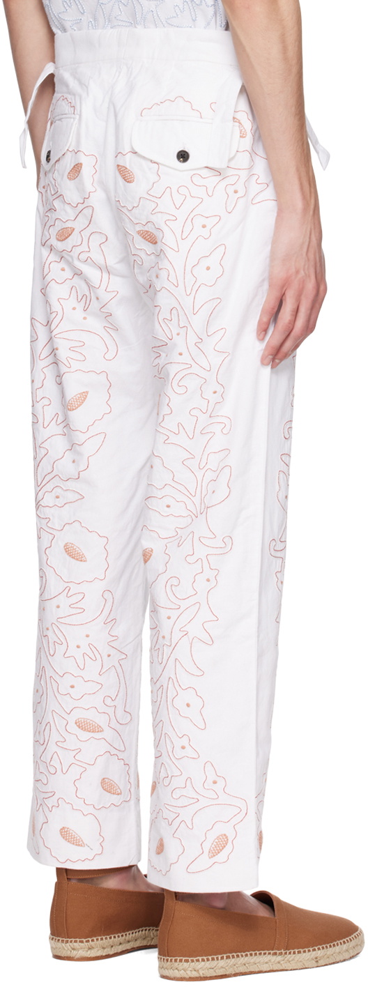 Bode White Braided Couching Trousers