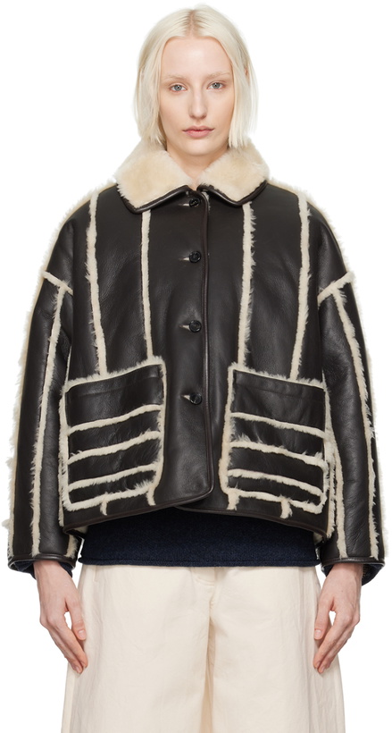 Photo: Cawley Brown & Off-White Stripe Avis Reversible Shearling Jacket