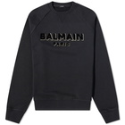 Balmain Men's Paris Flock Foil Crew Sweat in Black/Gold