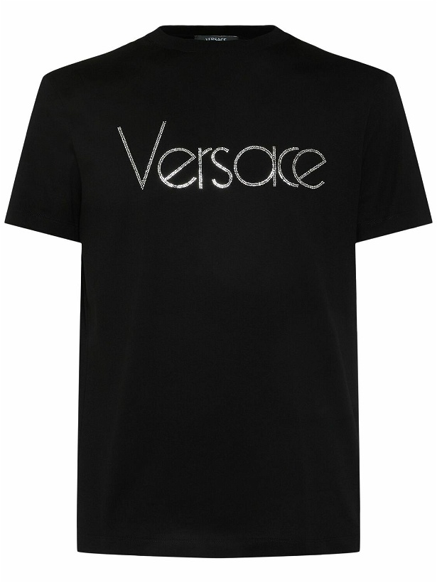 Photo: VERSACE - Versace Logo Embroidered T-shirt