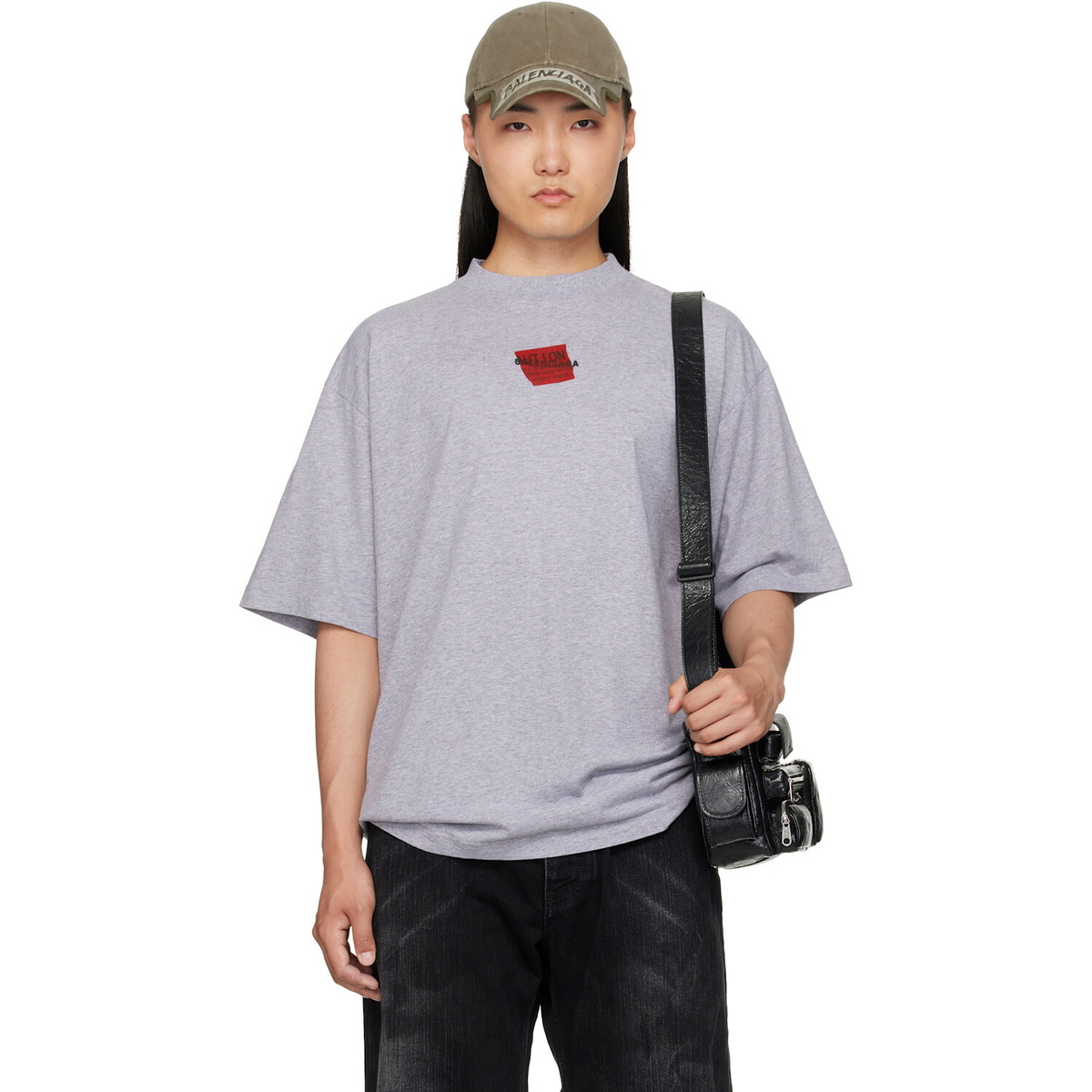 Balenciaga Grey Taped T-Shirt