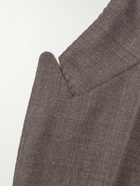 Giorgio Armani - Double-Breasted Stitched Wool Blazer - Brown