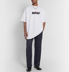 Vetements - Oversized Logo-Embroidered Printed Cotton-Jersey T-Shirt - White