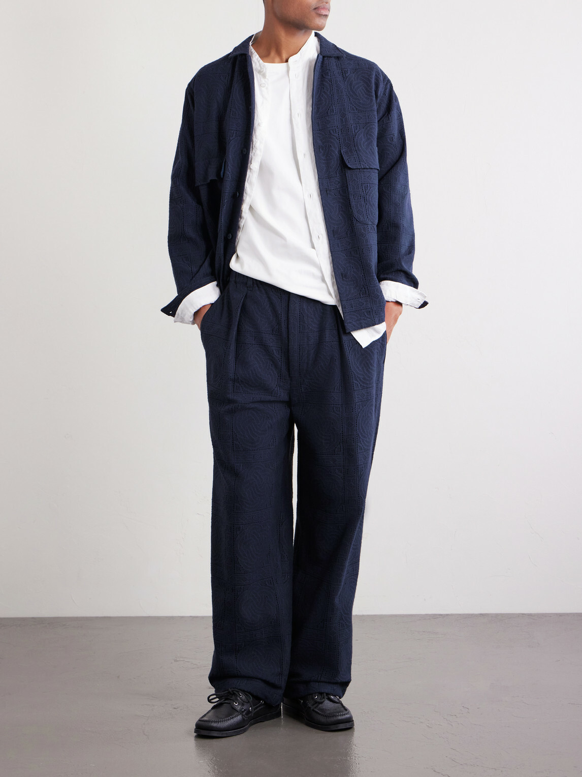Blue Blue Japan - Straight-Leg Cotton-Blend Suit Trousers - Blue