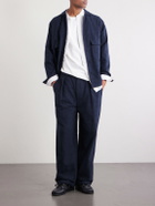Blue Blue Japan - Straight-Leg Cotton-Blend Suit Trousers - Blue