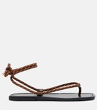 Veronica Beard Carmina leather-trimmed thong sandals