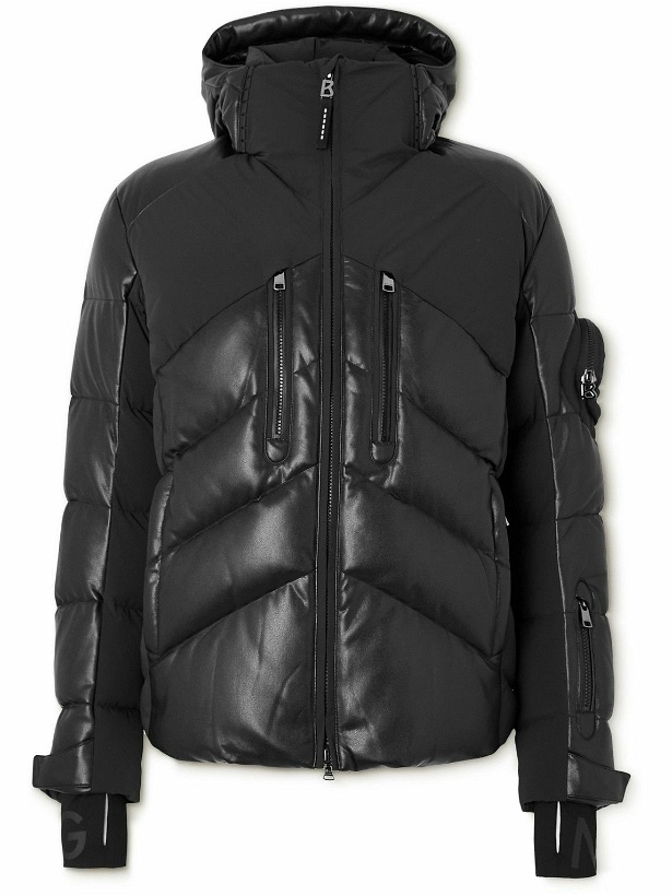 Photo: Bogner - Jeet Shell-Panelled Quilted Faux Leather Hooded Down Ski Jacket - Black
