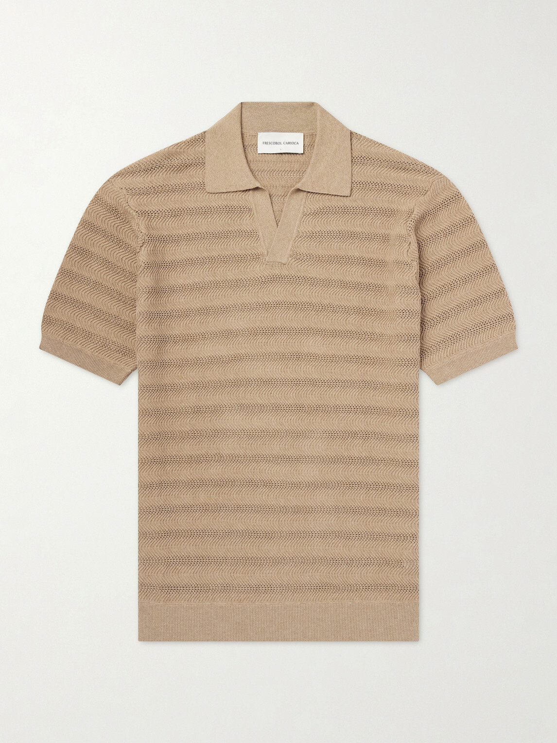 Frescobol Carioca - Rino Open-Knit Cotton Polo Shirt - Brown