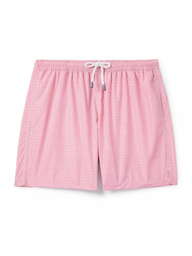 Photo: FEDELI - Madeira Straight-Leg Mid-Length Swim Shorts - Pink